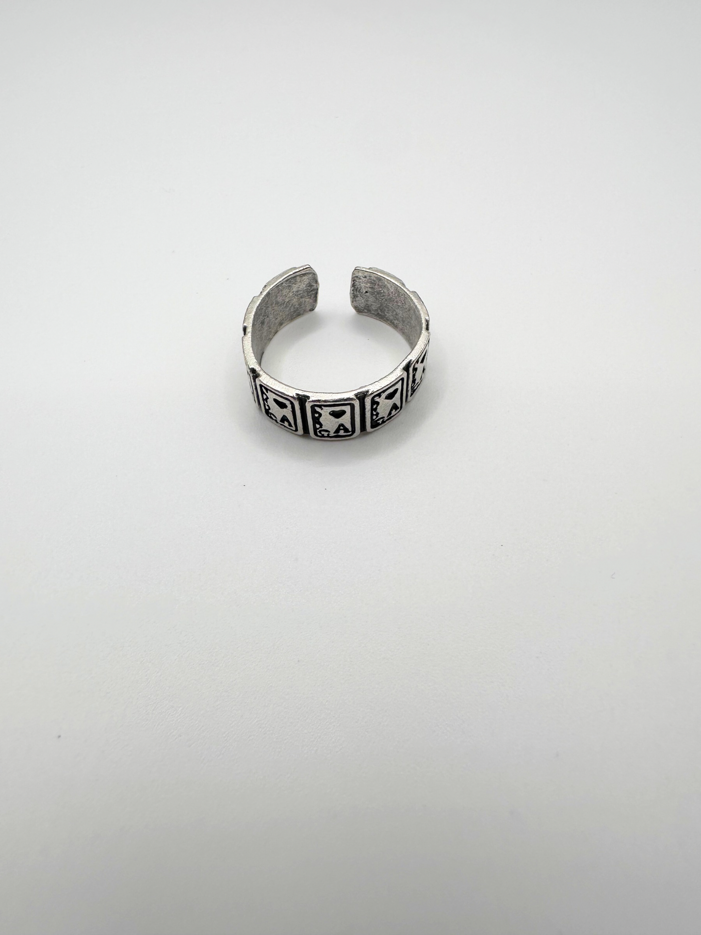 Silver Small Cards Ring