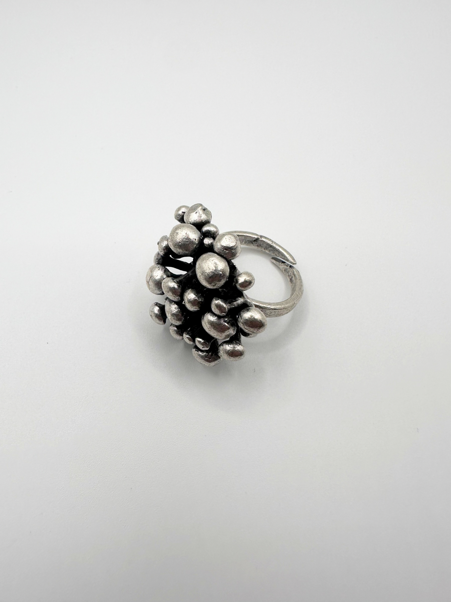 Silver Bubble Plant Ring