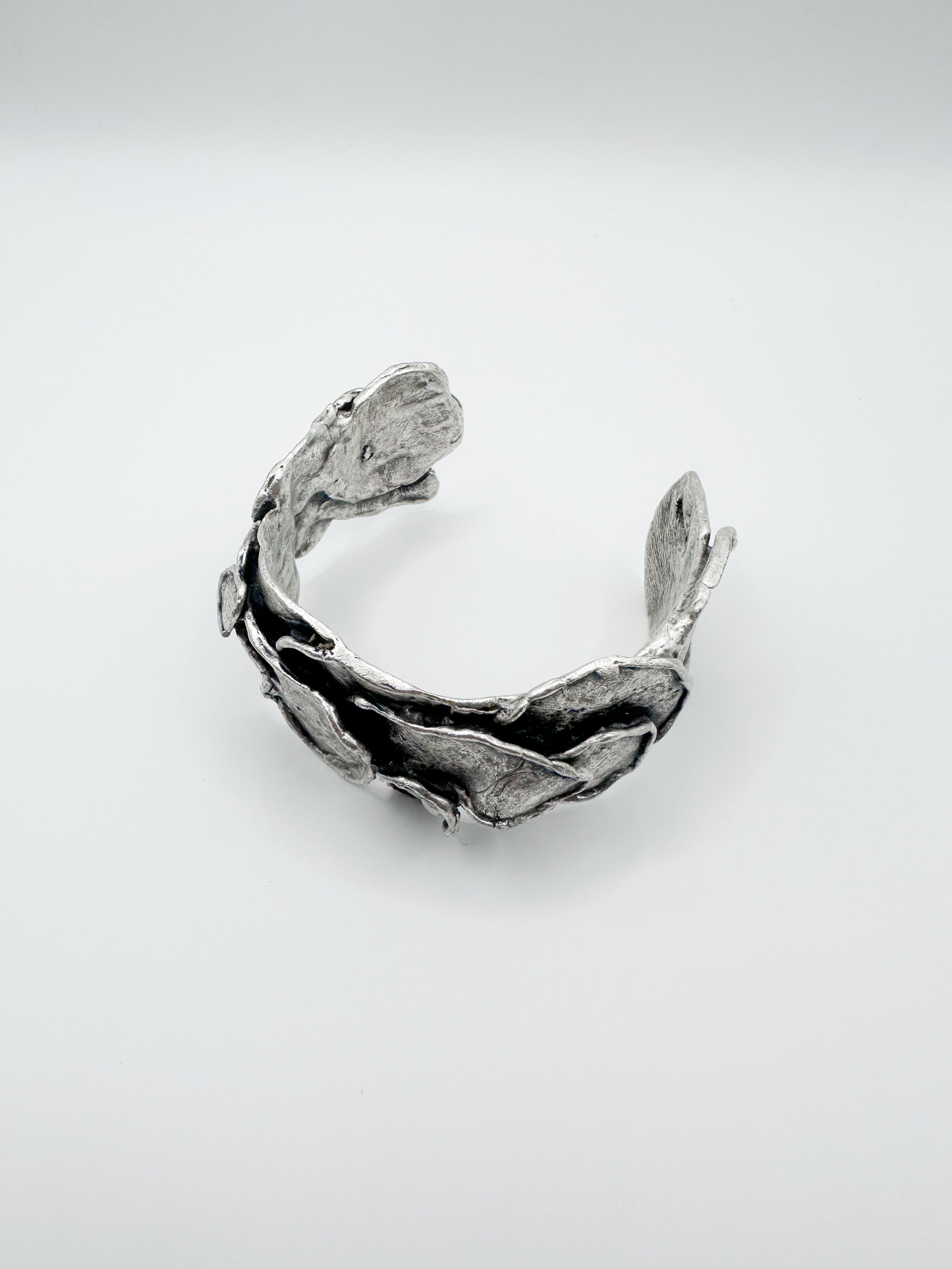 Silver Piled Rocks Bracelet