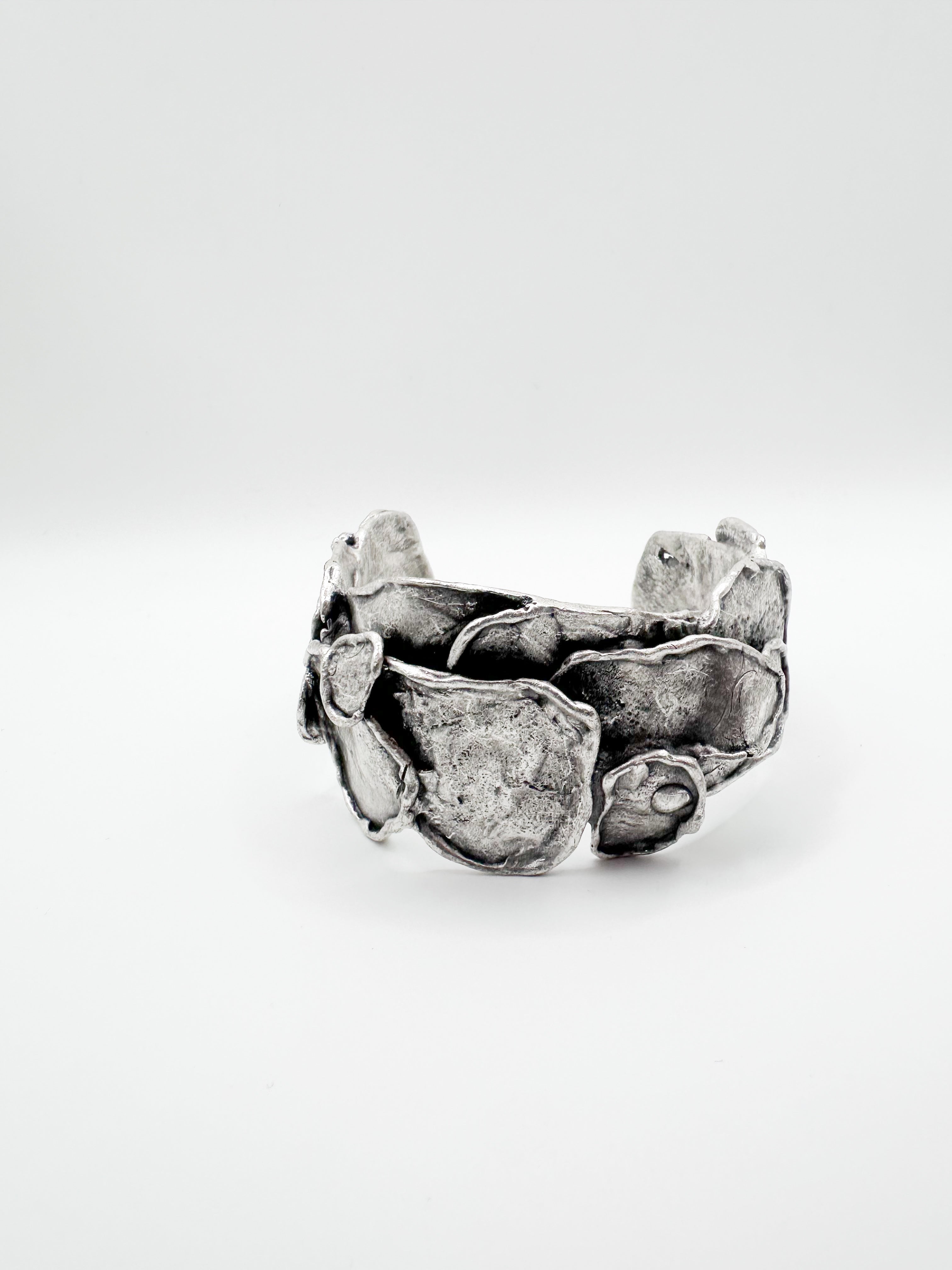 Silver Piled Rocks Bracelet