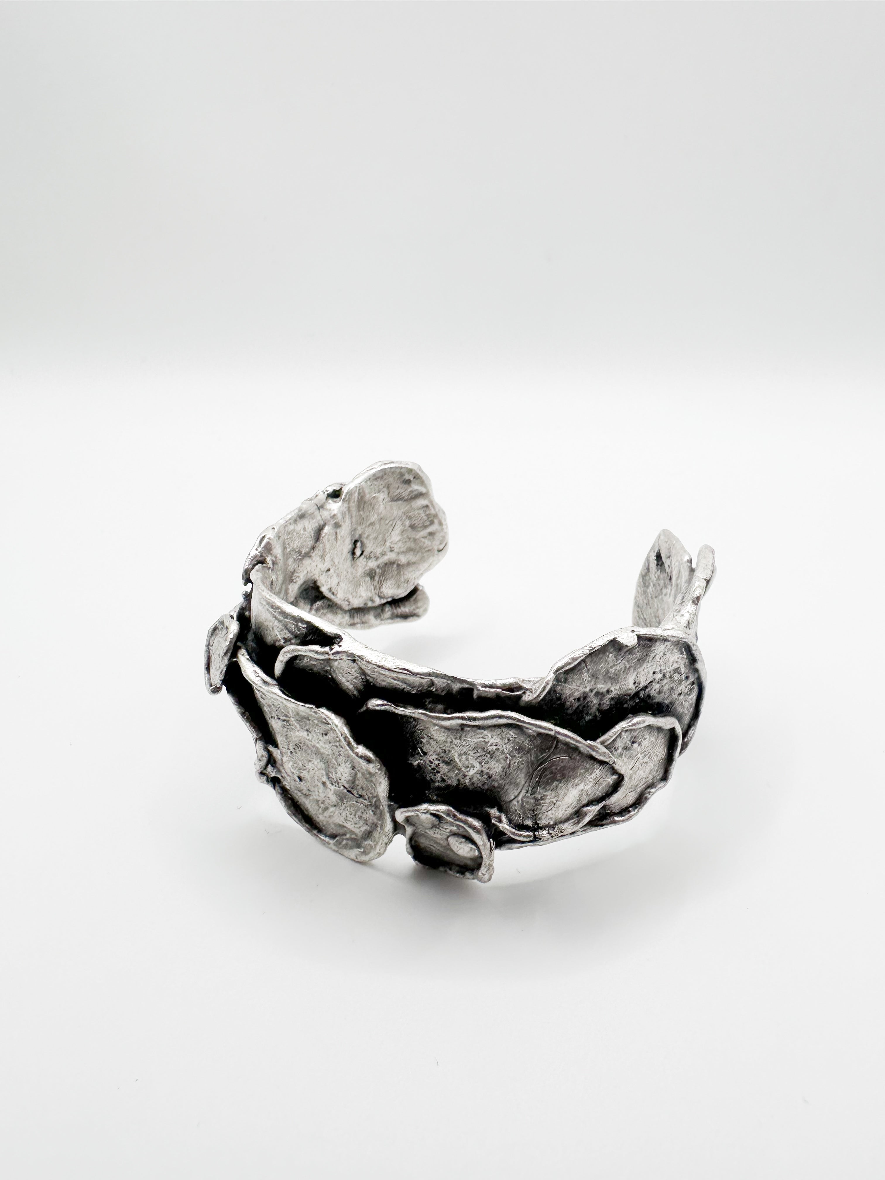 Silver Piled Rocks Bracelet