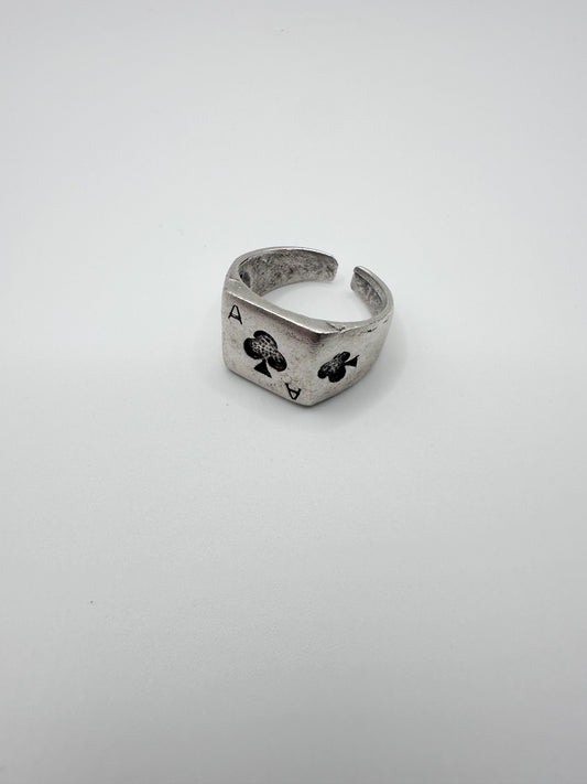 Silver Lucky Ace Ring