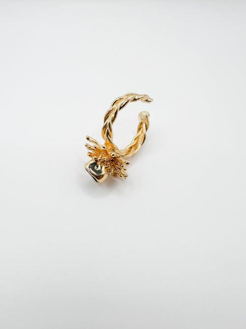 Gold Navy Stone Ring