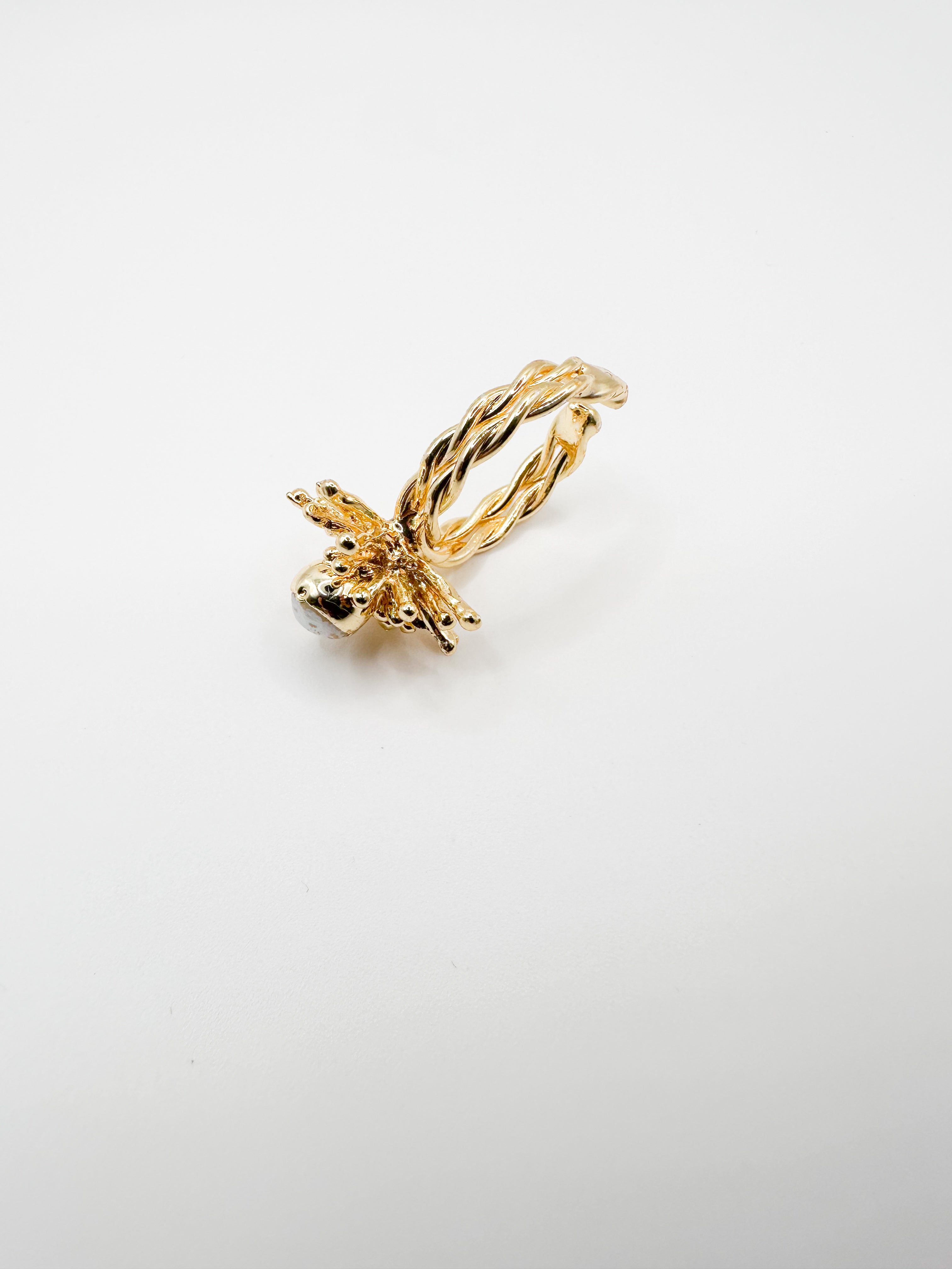 Gold White Stone Ring