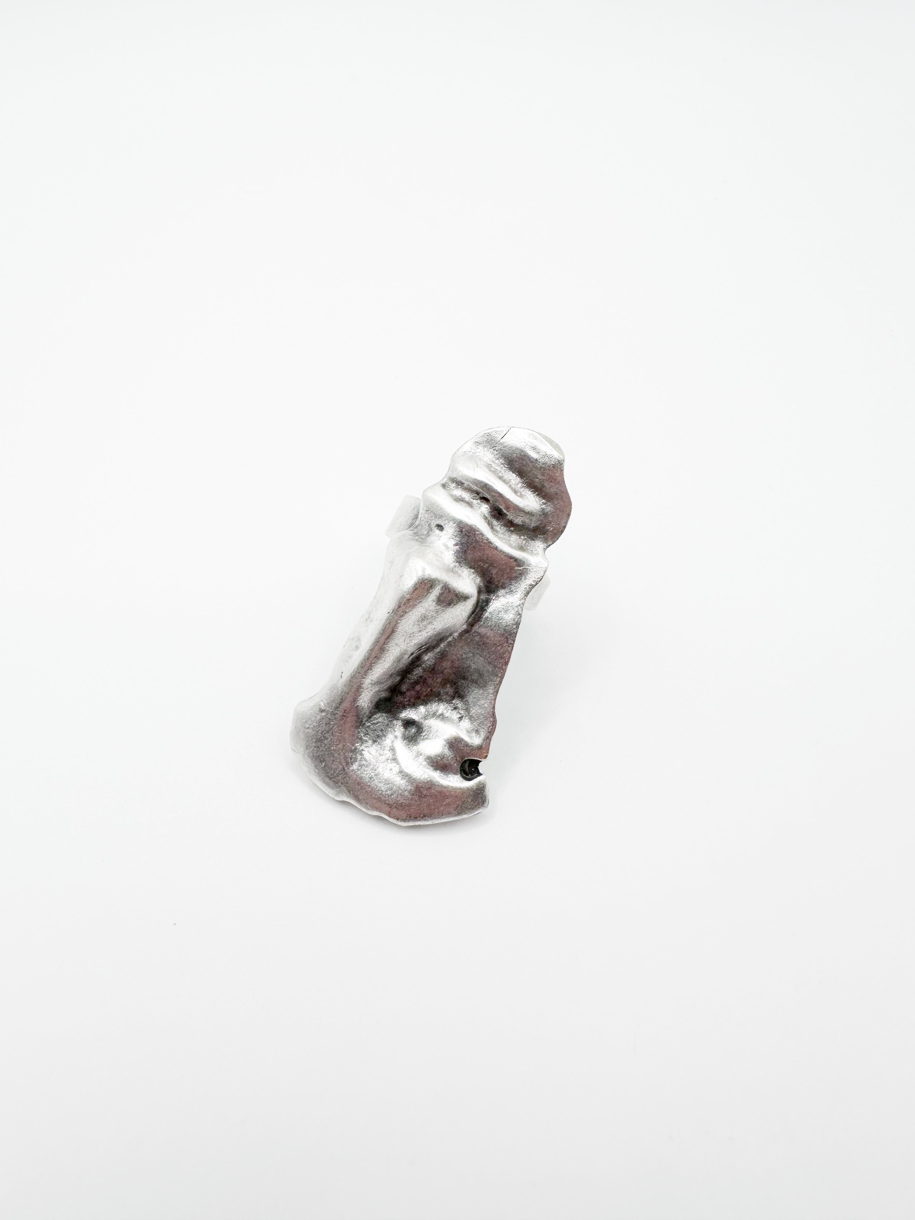 Silver Small Face Ring
