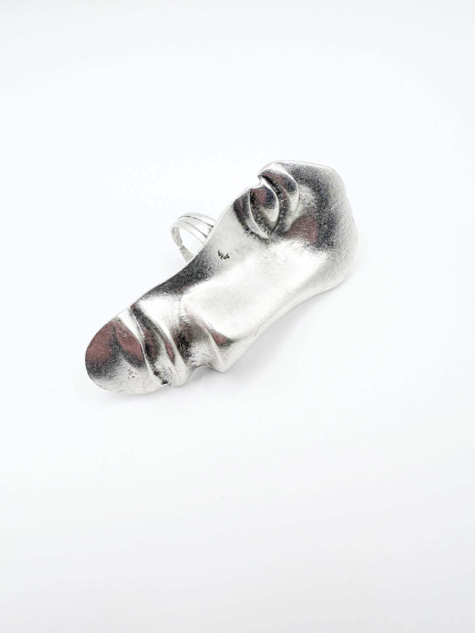 Silver Large Face Ring