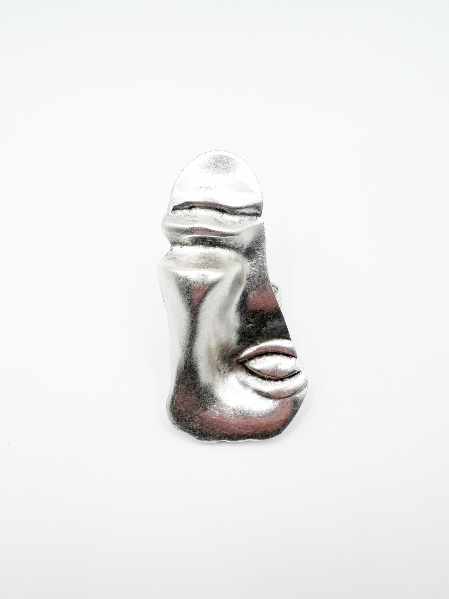 Silver Large Face Ring