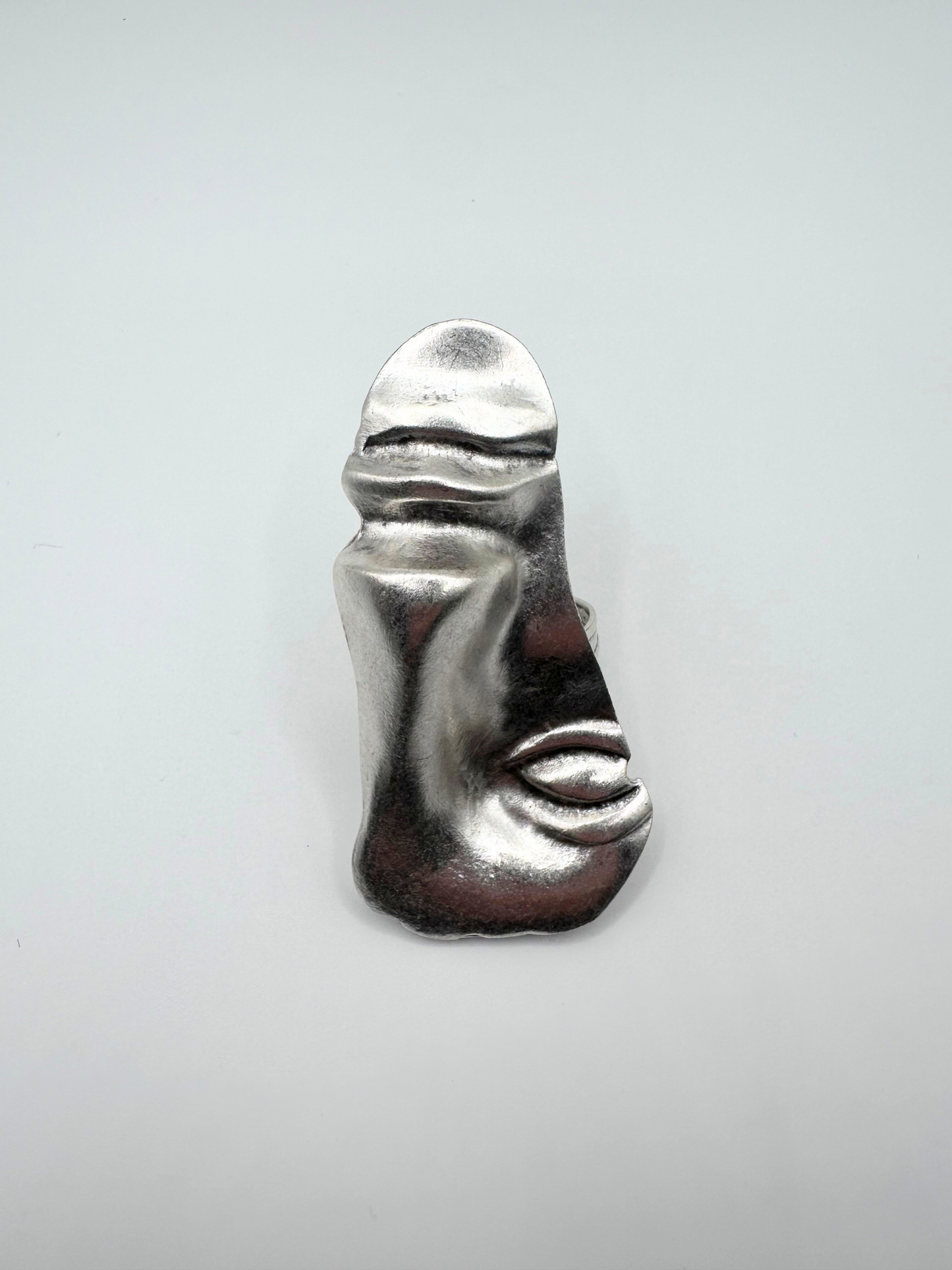 Silver Large Face Ring