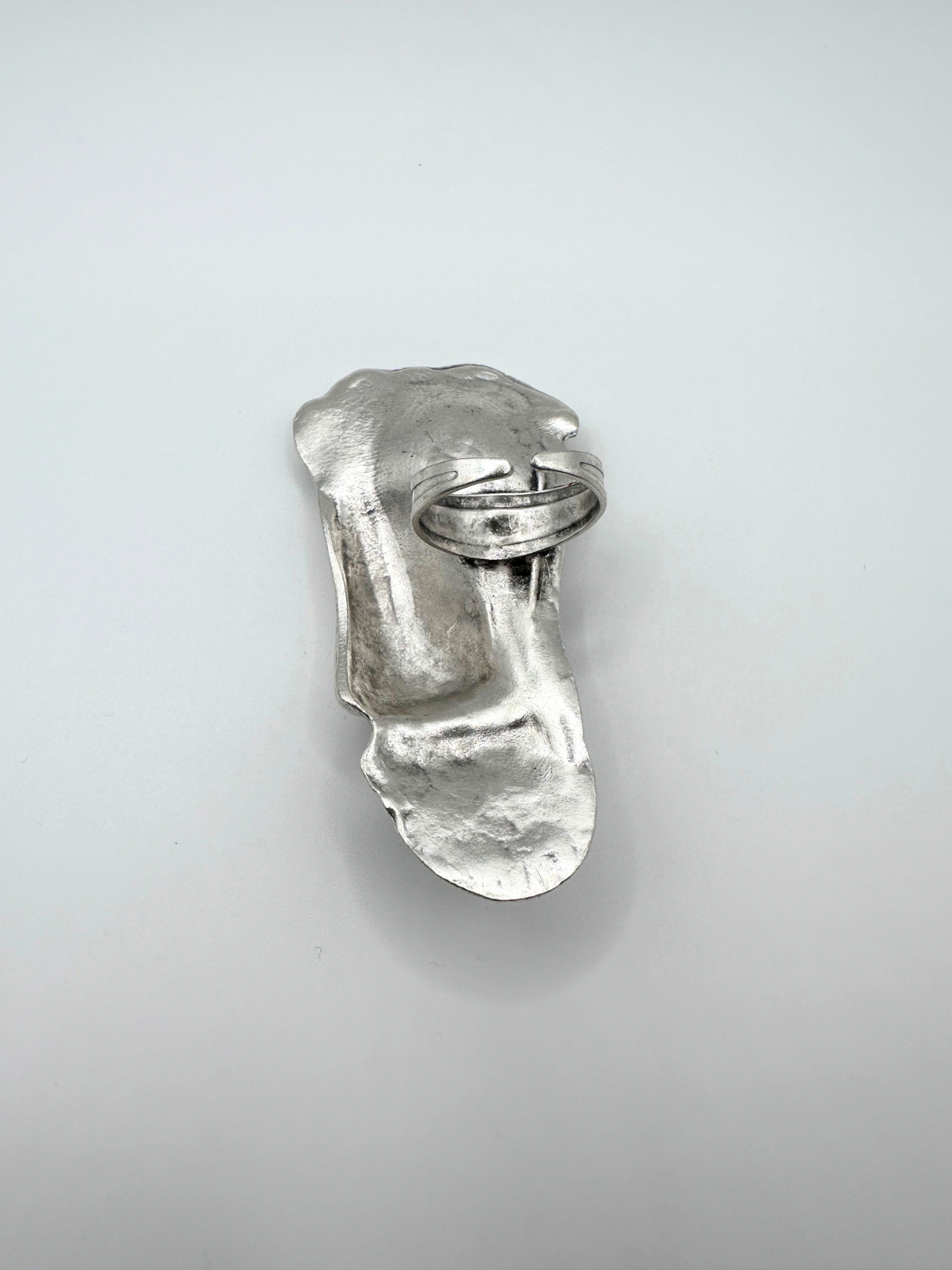 Silver Large Face Ring