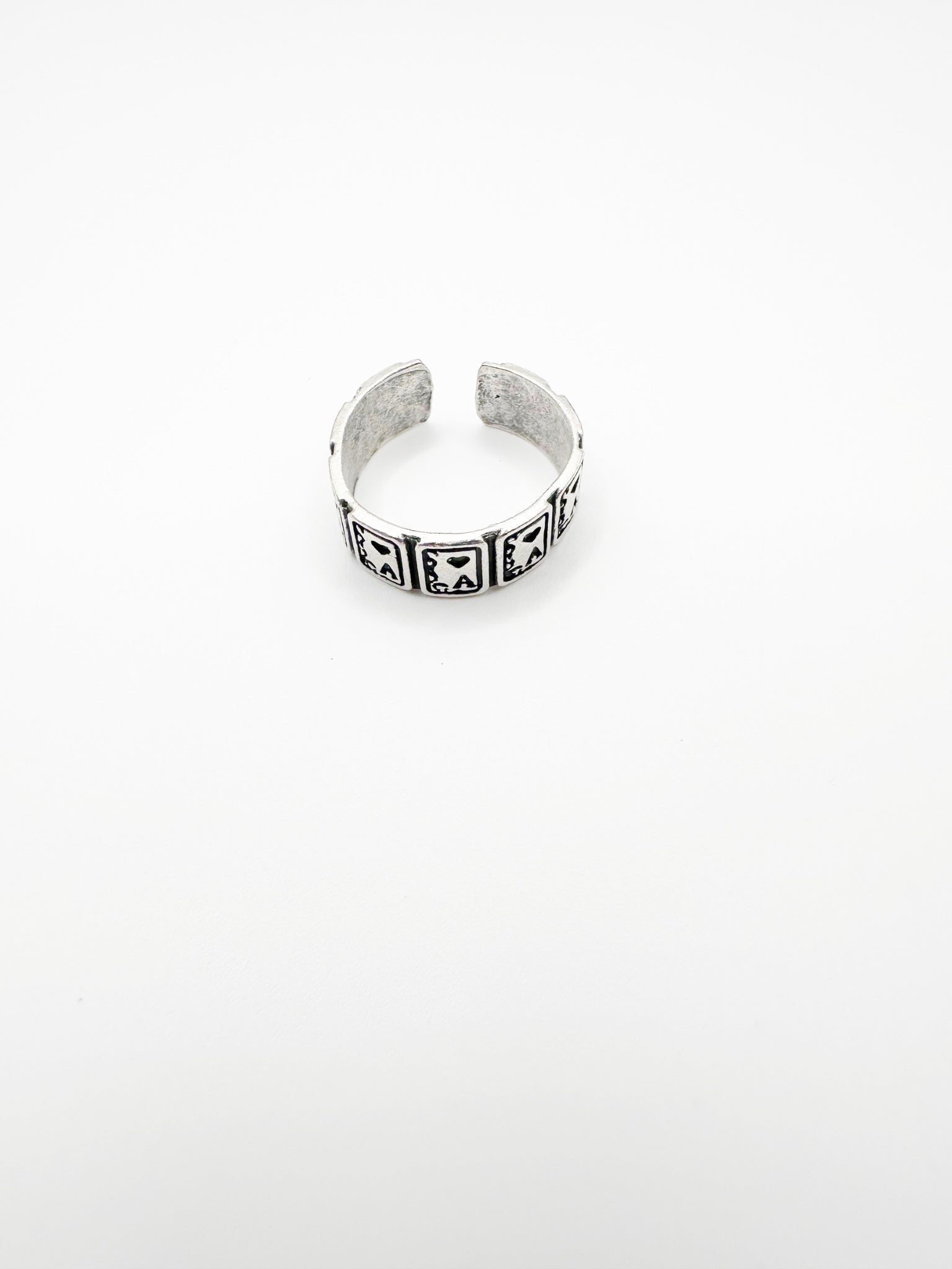 Silver Small Cards Ring