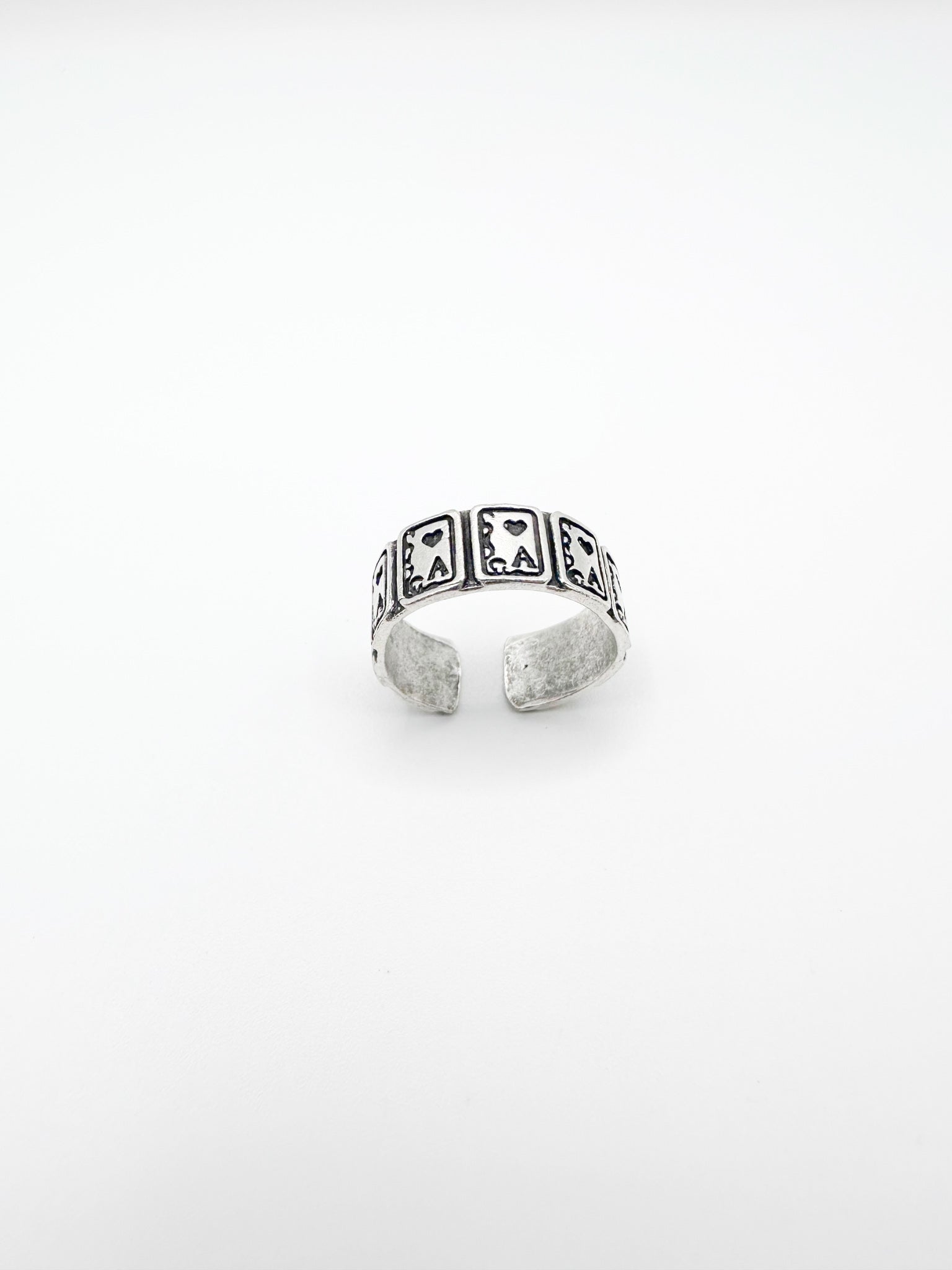 Silver Small Cards Ring