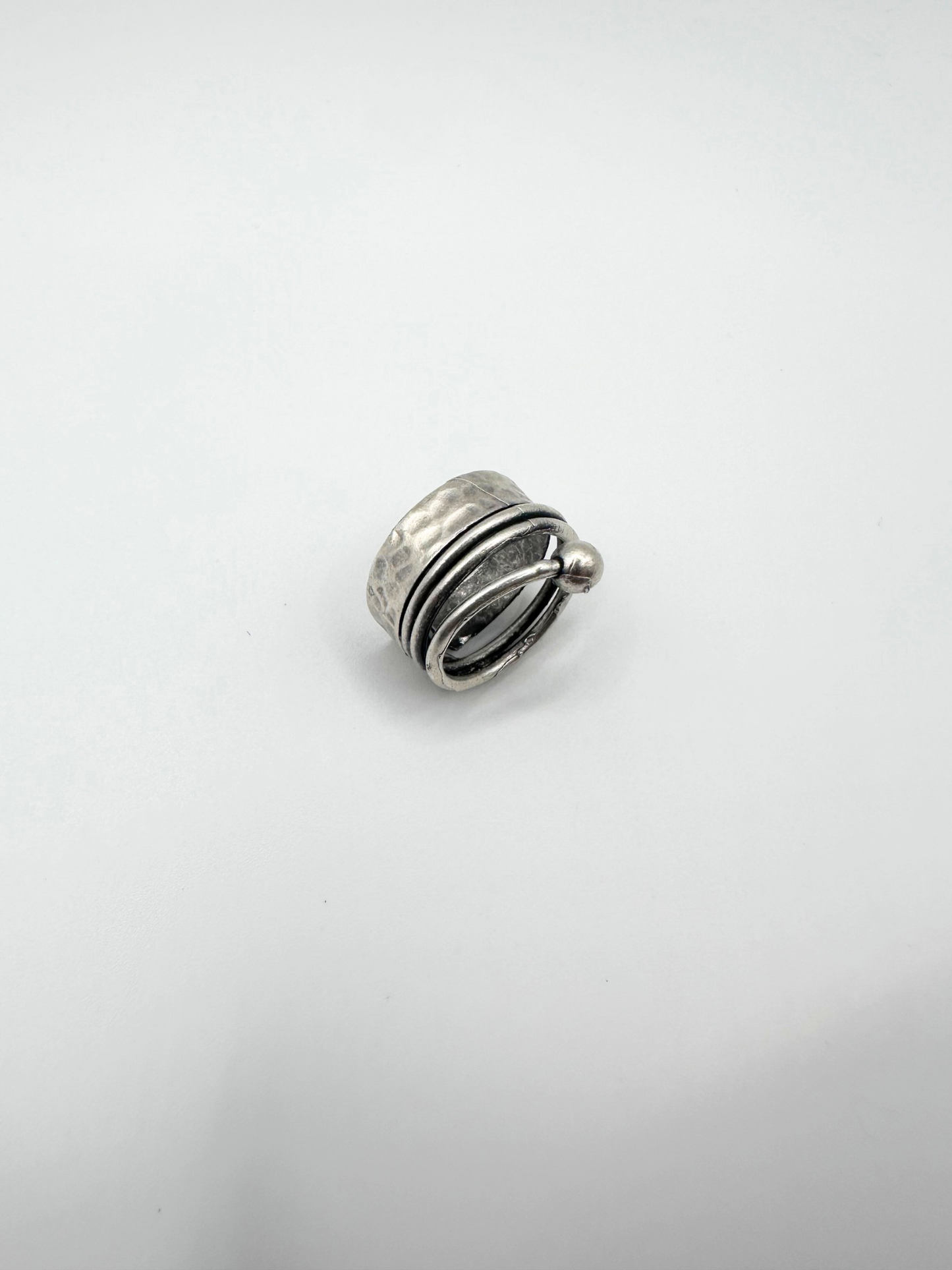 Silver Spun Ball Ring