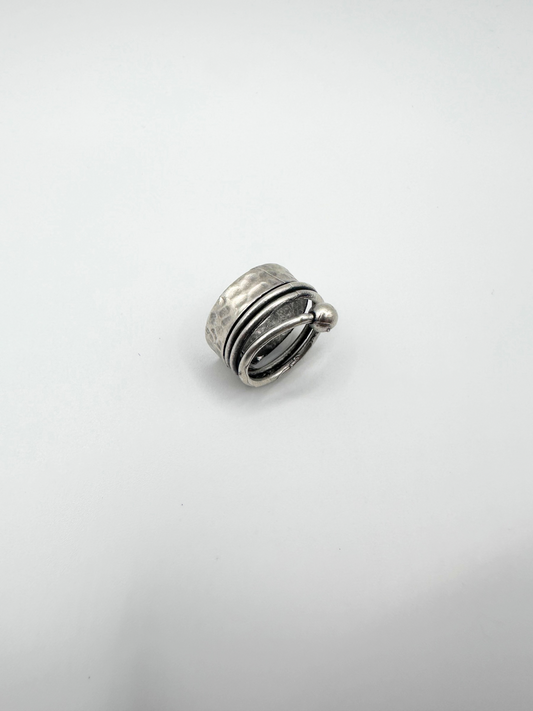 Silver Spun Ball Ring
