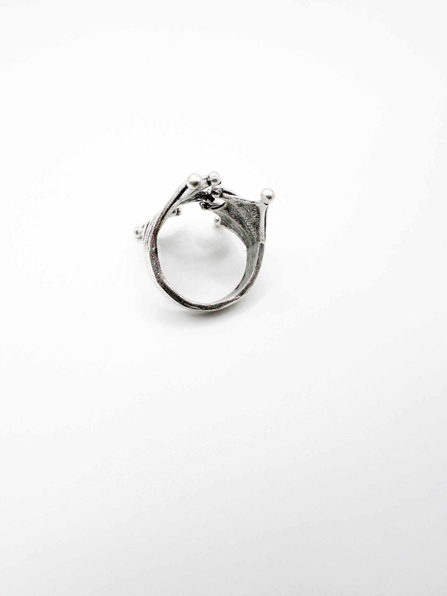 Silver Bat Wings Ring