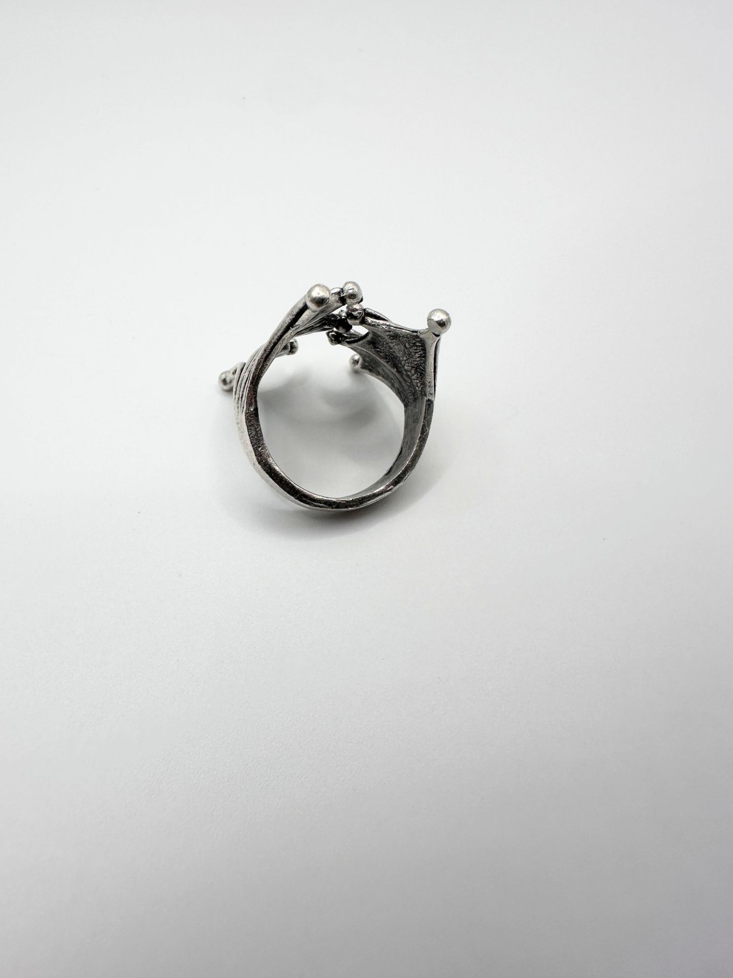 Silver Bat Wings Ring