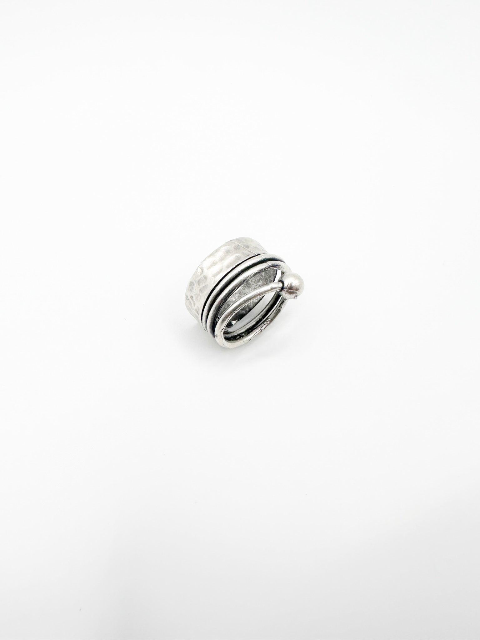 Silver Spun Ball Ring