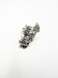 Silver Piled Leaves Ring