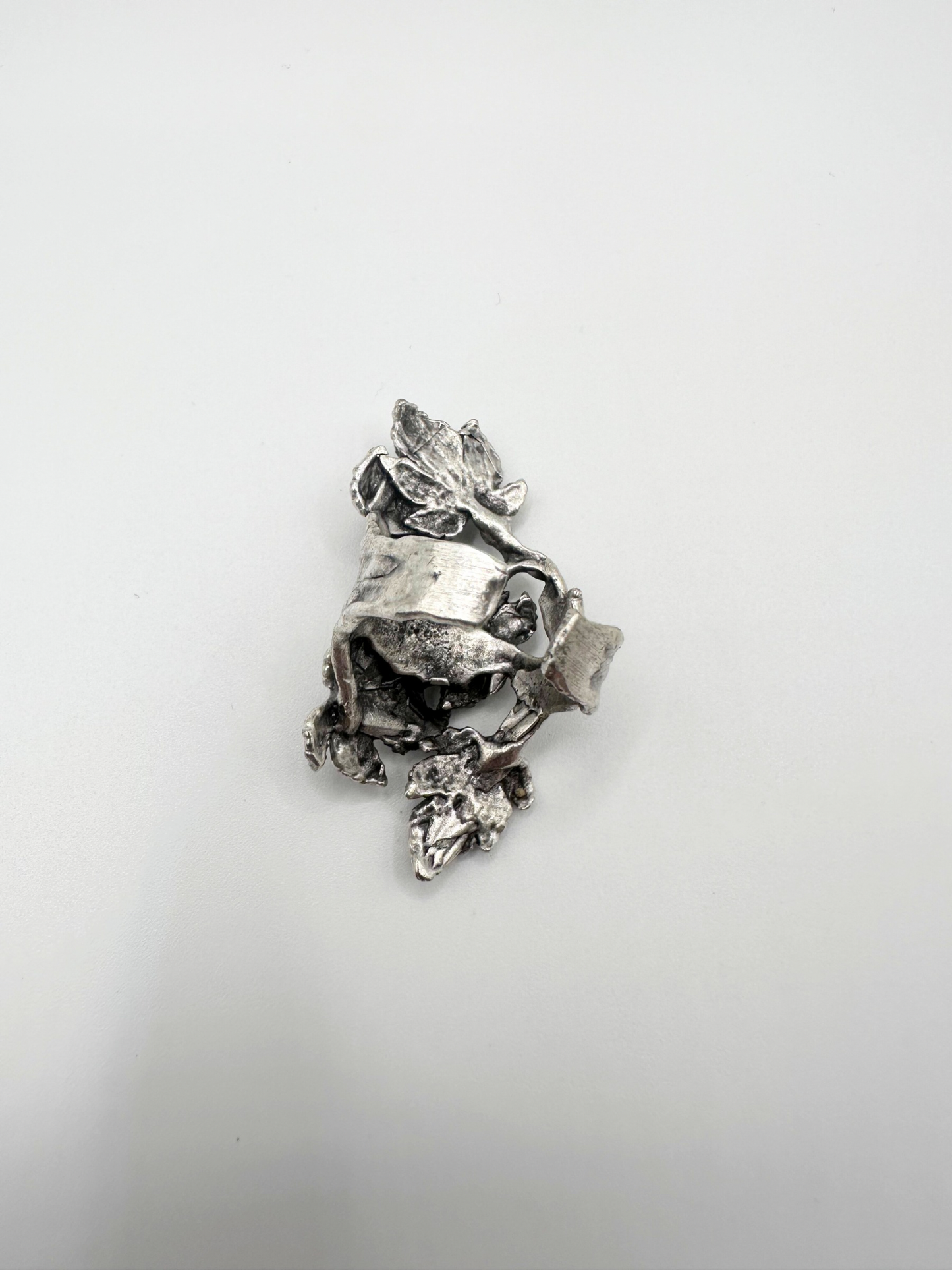 Silver Piled Leaves Ring