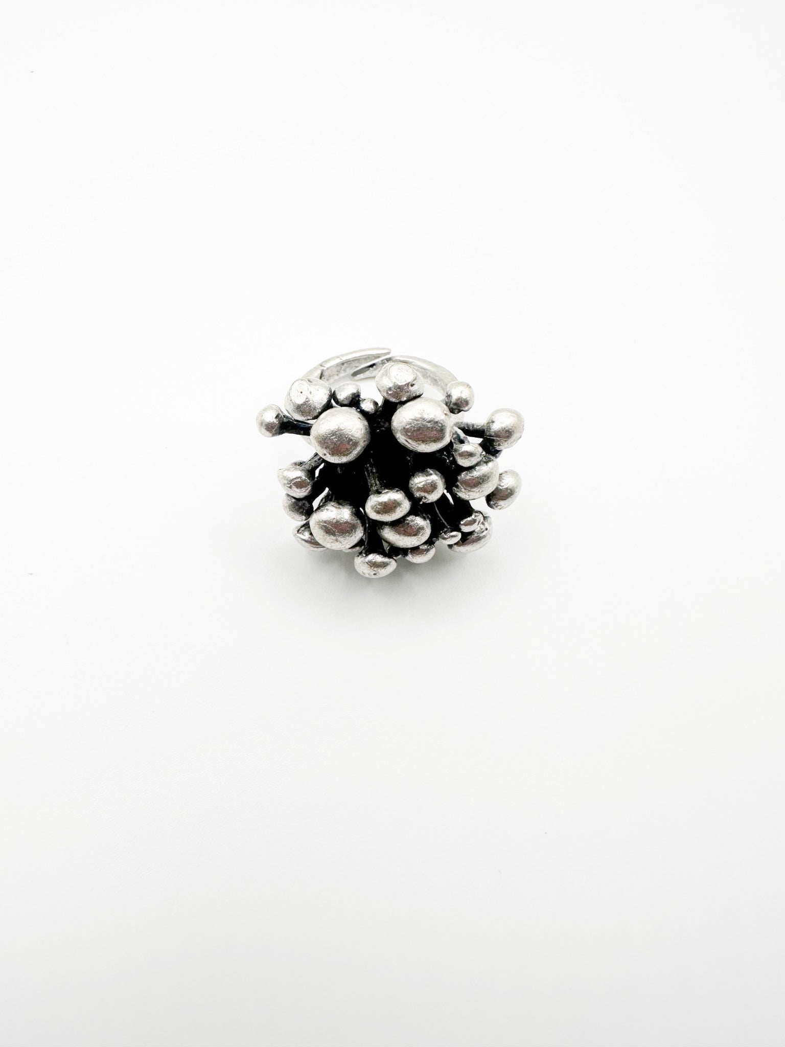 Silver Bubble Plant Ring