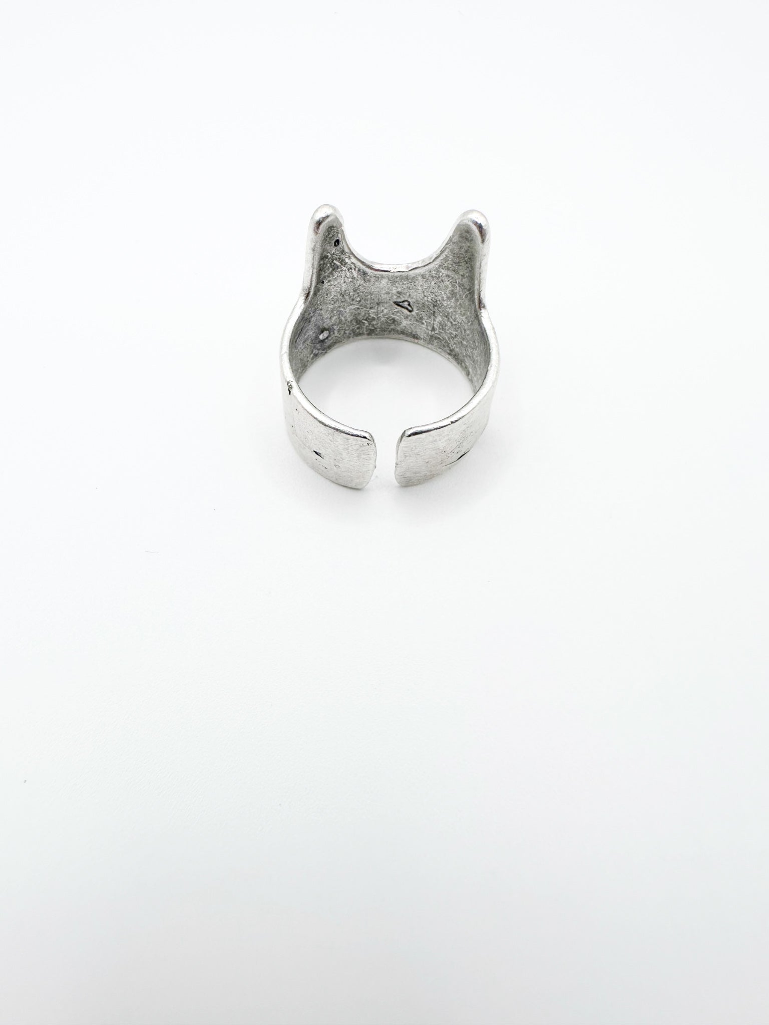 Silver Cat Face Ring