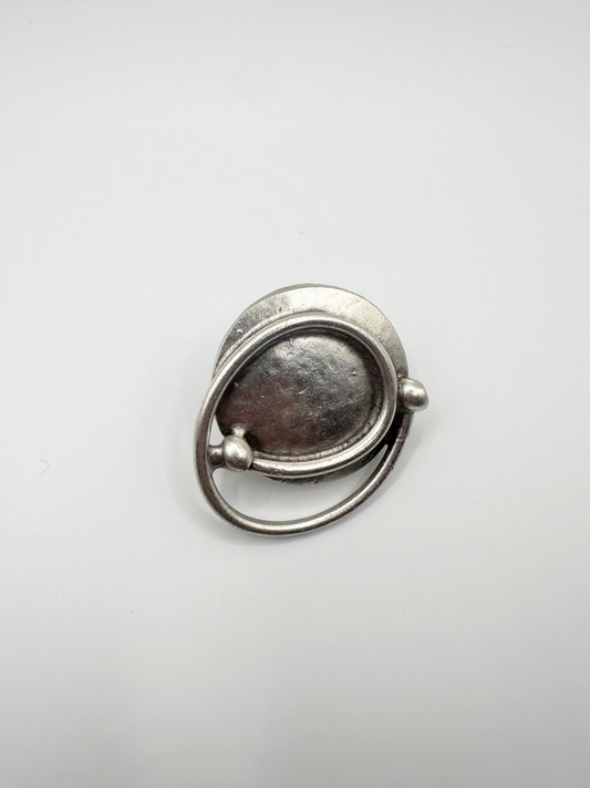 Silver Looping On Shield Ring