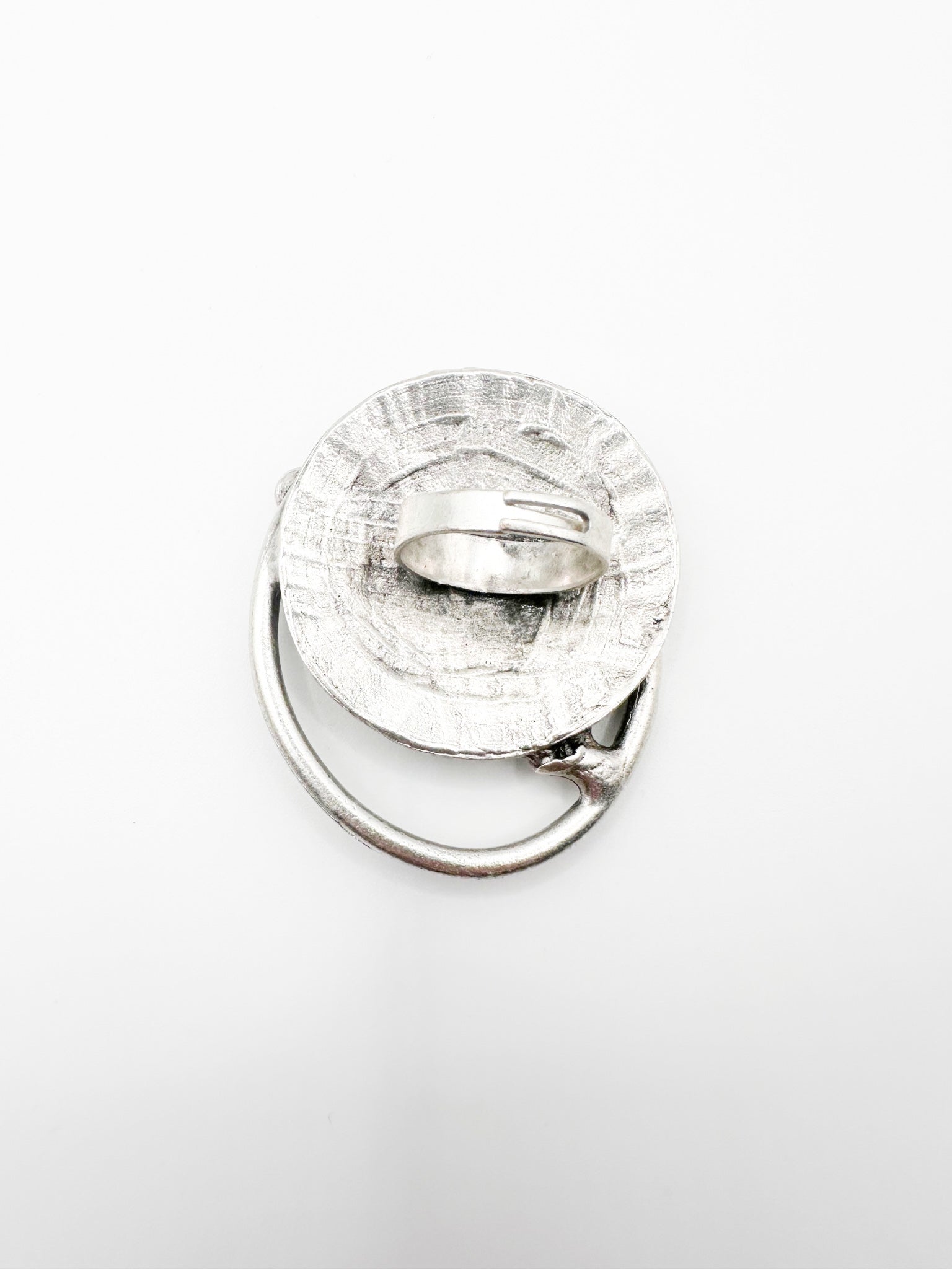 Silver Looping On Shield Ring