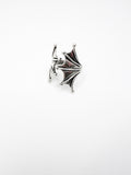 Silver Bat Wings Ring