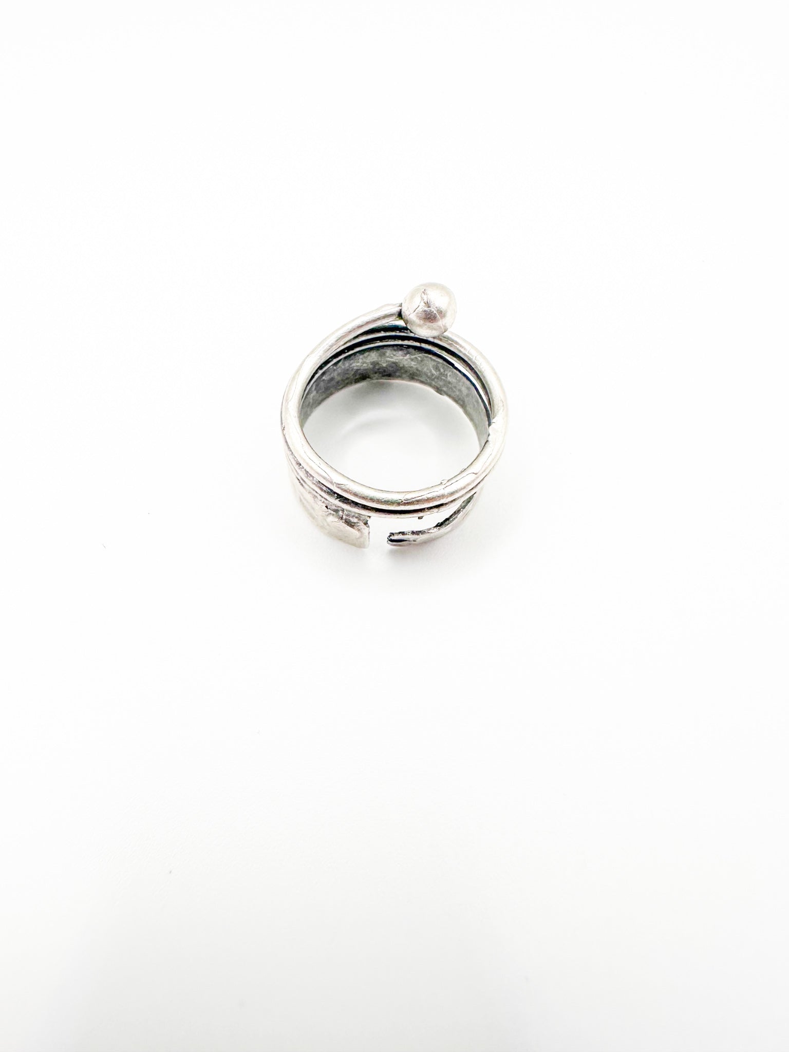 Silver Spun Ball Ring