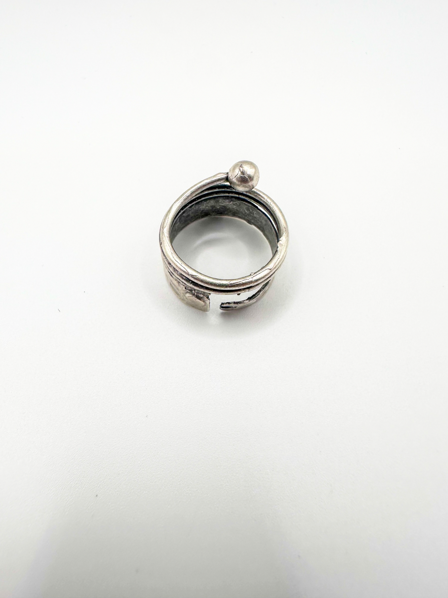 Silver Spun Ball Ring