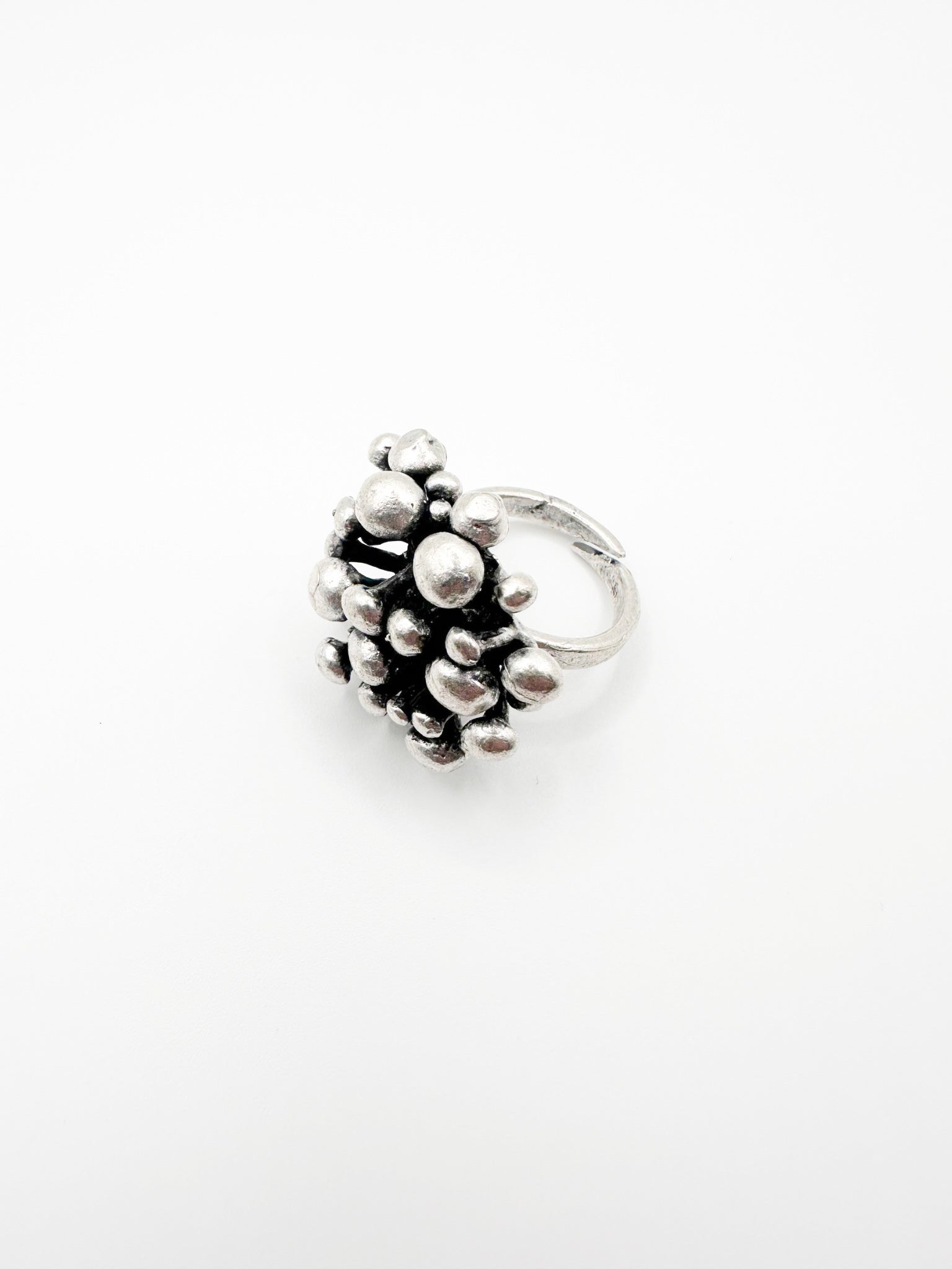 Silver Bubble Plant Ring