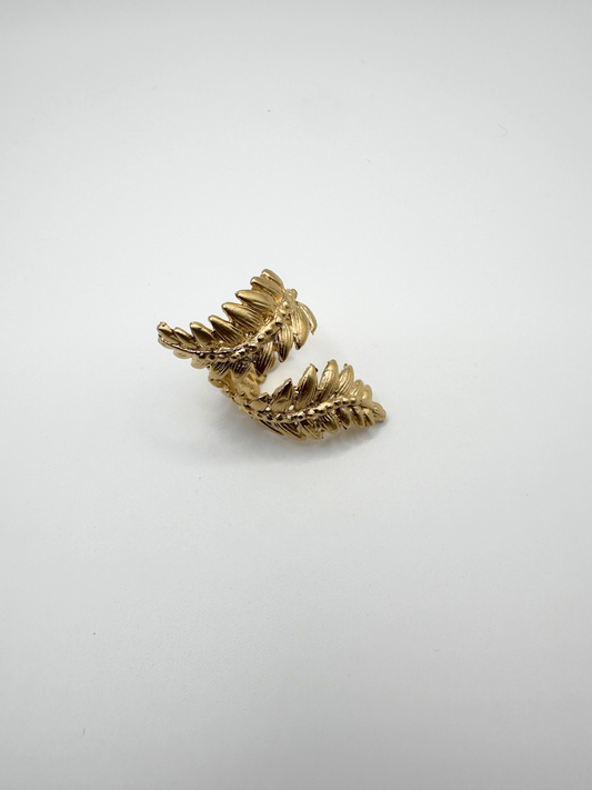 Gold Spun Leaf Ring