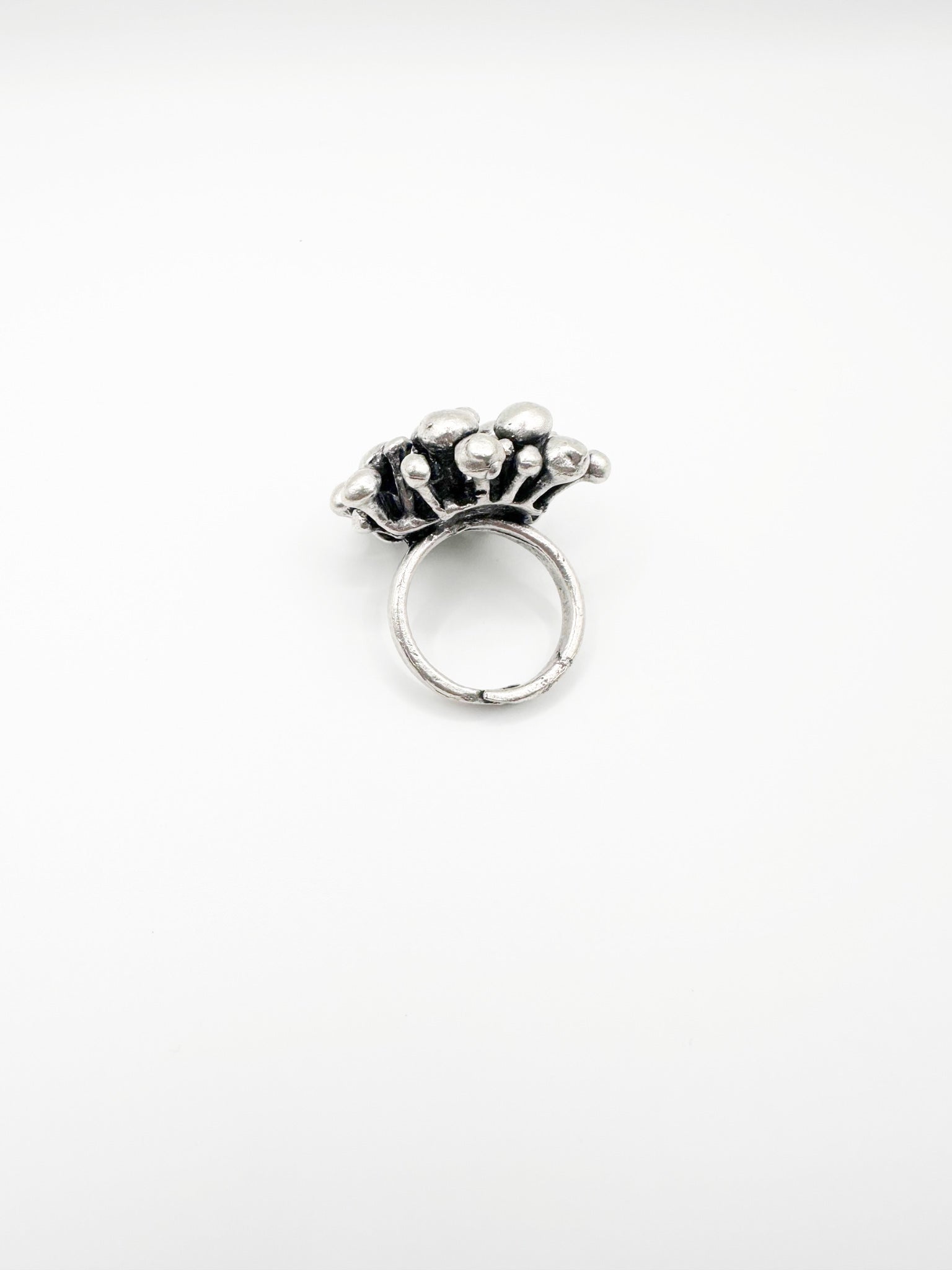 Silver Bubble Plant Ring