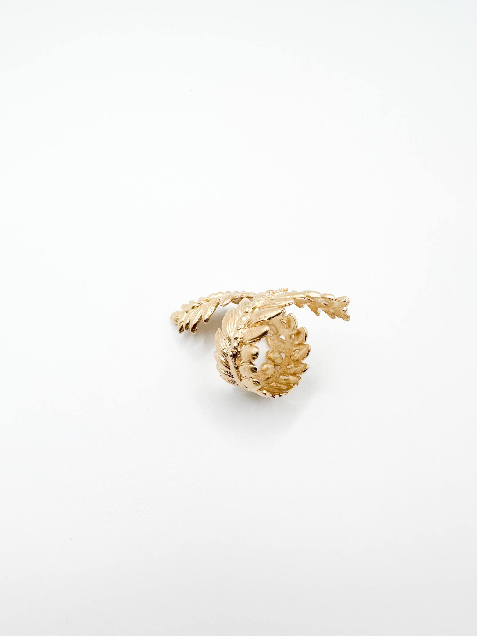 Gold Spun Leaf Ring