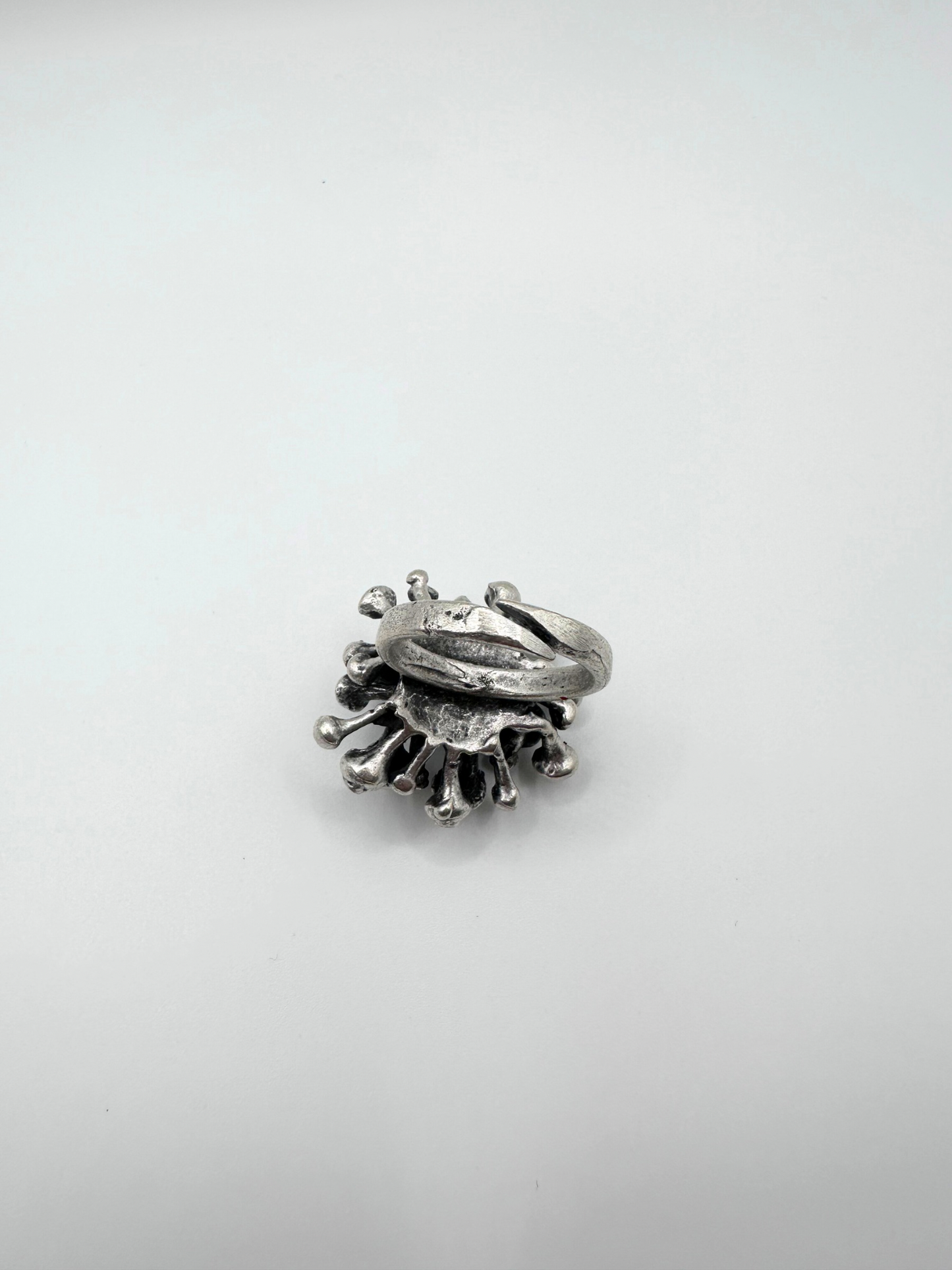 Silver Bubble Plant Ring
